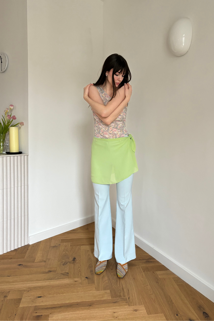 Green Scarf and Skirt