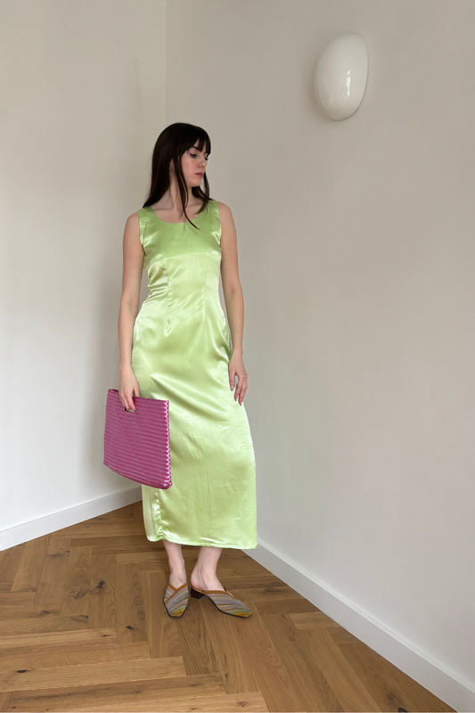 Light Green Satin Dress